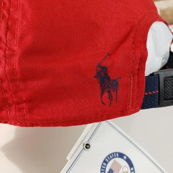 Polo Ralph Lauren Team USA Olympics Red Adjustable Cap Hat New - Picture 7 of 9